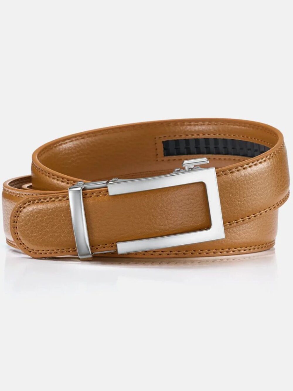 🆕️Adjustable Leather Belt VITTELO Premium Belt w Decorative Silver Satin Buckle